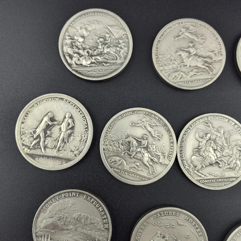 21 America's first medals pewter George Washington Daniel Morgan collector coins